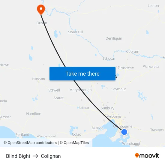Blind Bight to Colignan map