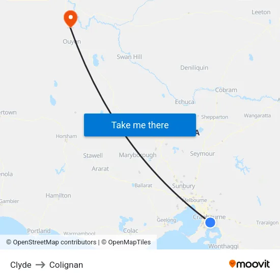 Clyde to Colignan map