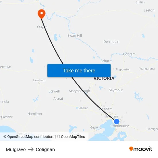 Mulgrave to Colignan map