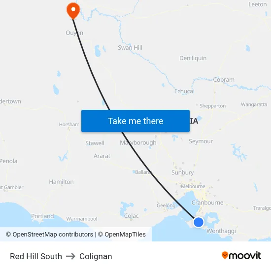 Red Hill South to Colignan map