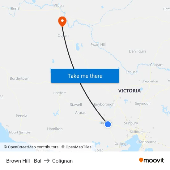 Brown Hill - Bal to Colignan map