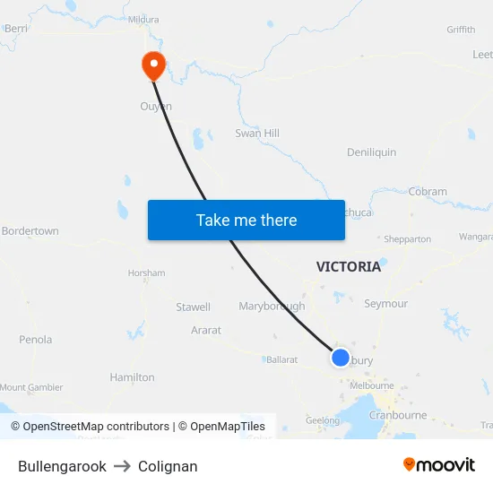 Bullengarook to Colignan map
