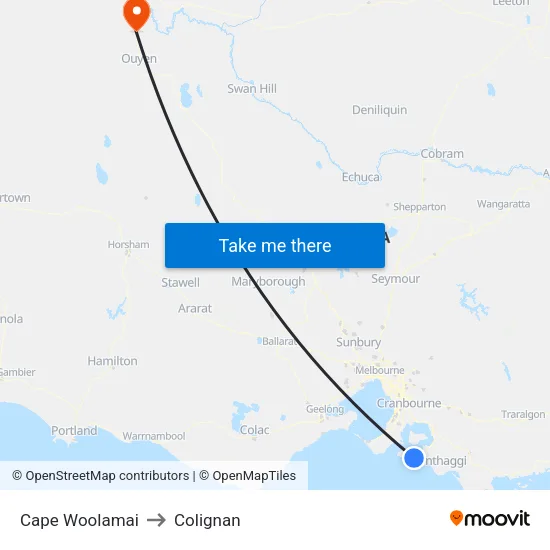 Cape Woolamai to Colignan map