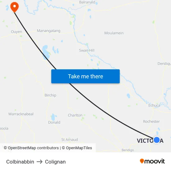 Colbinabbin to Colignan map