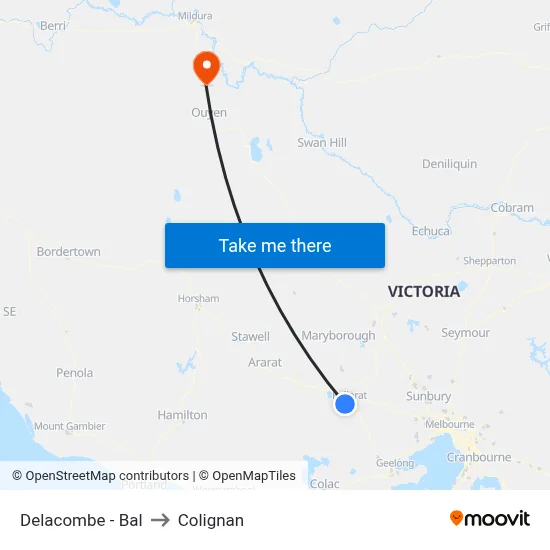 Delacombe - Bal to Colignan map