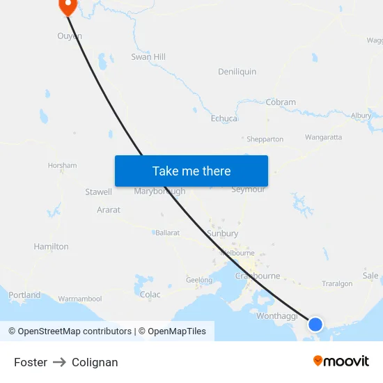 Foster to Colignan map