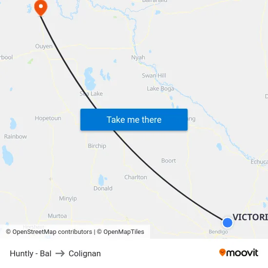 Huntly - Bal to Colignan map