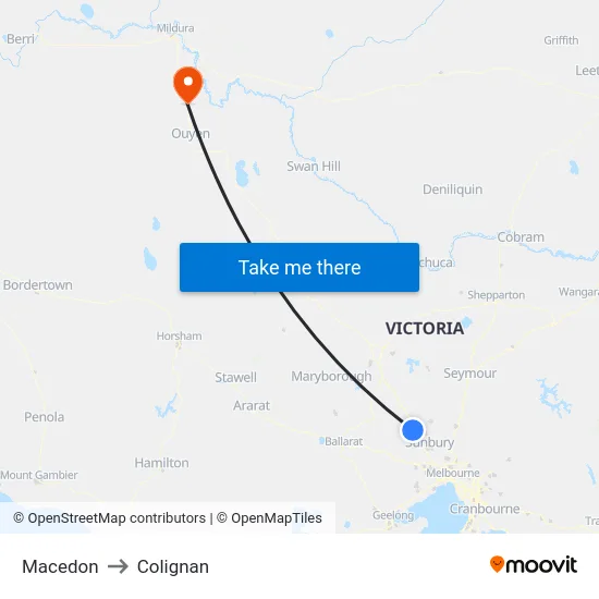 Macedon to Colignan map