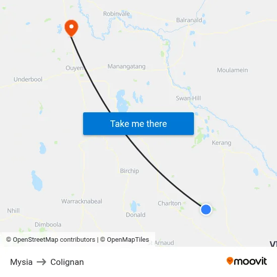 Mysia to Colignan map