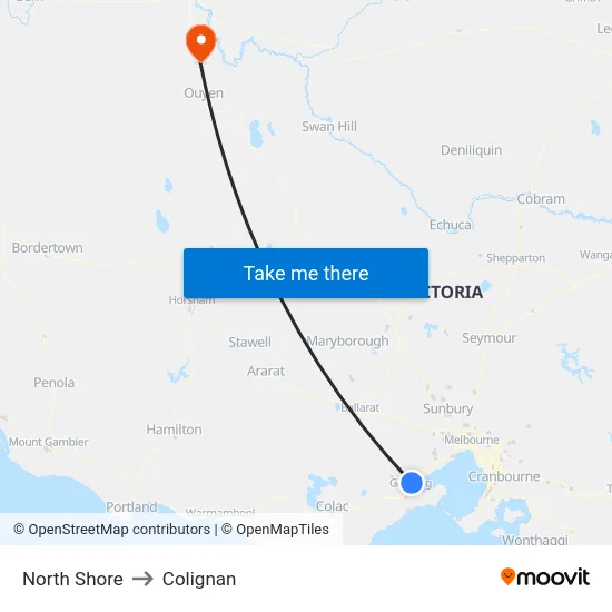 North Shore to Colignan map