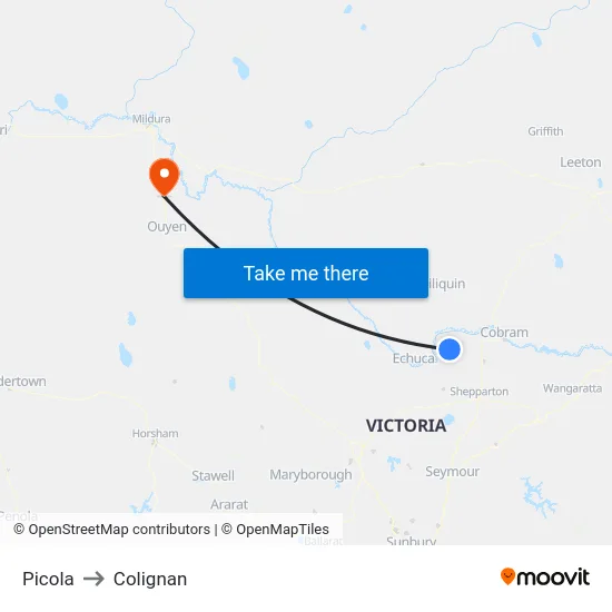 Picola to Colignan map