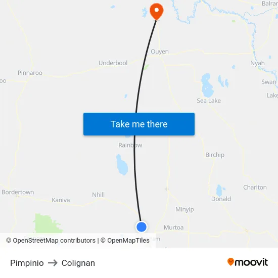 Pimpinio to Colignan map