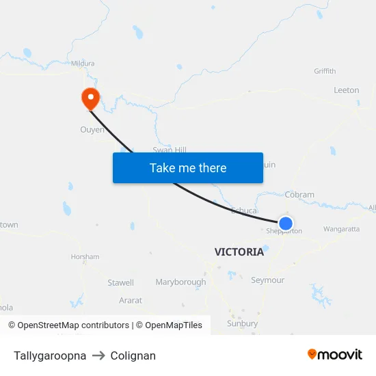 Tallygaroopna to Colignan map