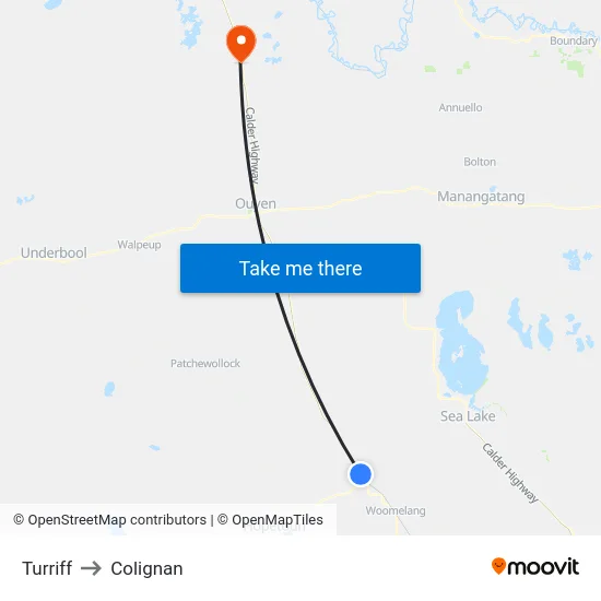 Turriff to Colignan map