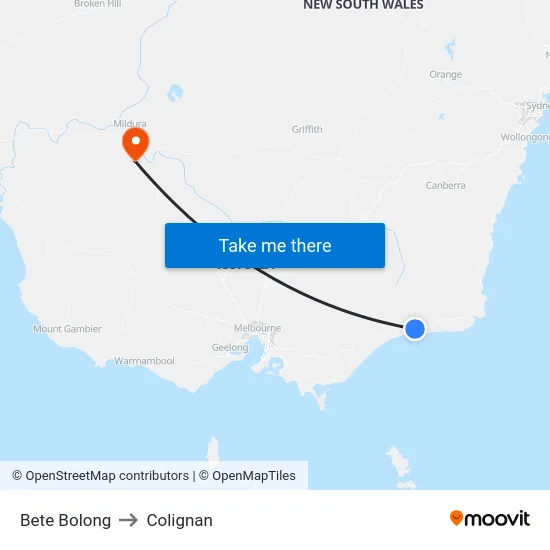Bete Bolong to Colignan map
