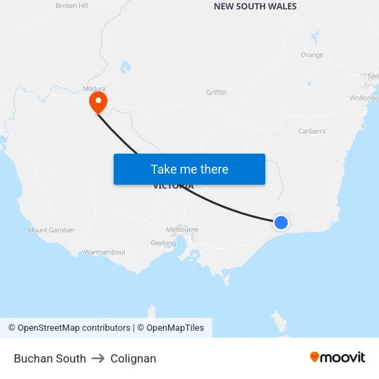 Buchan South to Colignan map