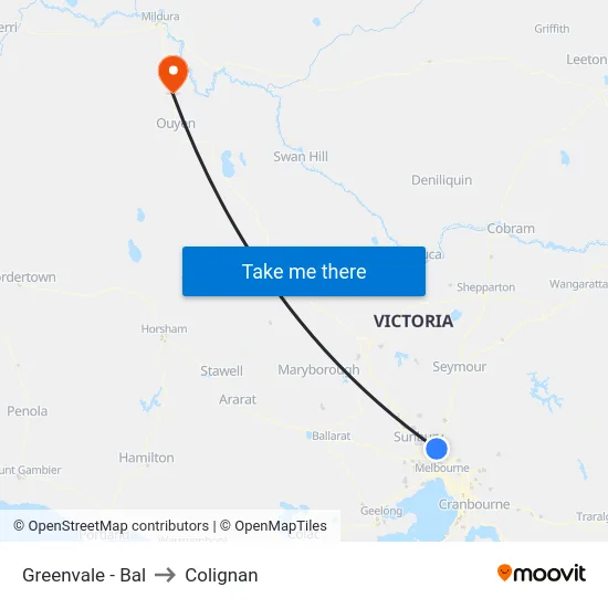 Greenvale - Bal to Colignan map