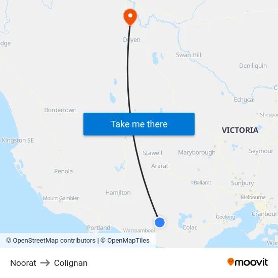 Noorat to Colignan map