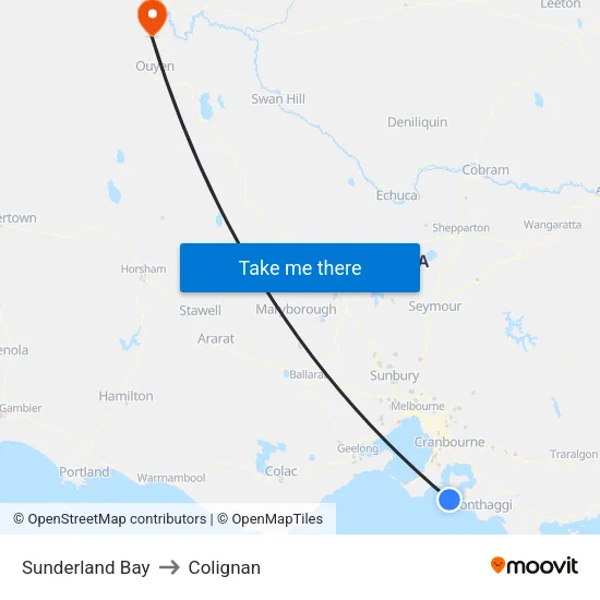 Sunderland Bay to Colignan map
