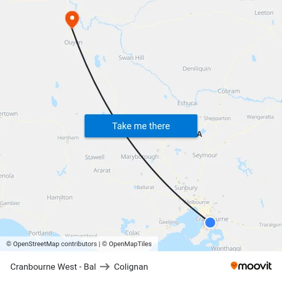 Cranbourne West - Bal to Colignan map