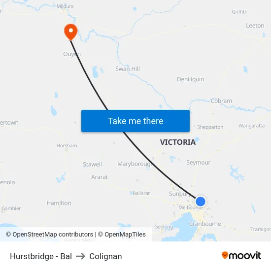Hurstbridge - Bal to Colignan map