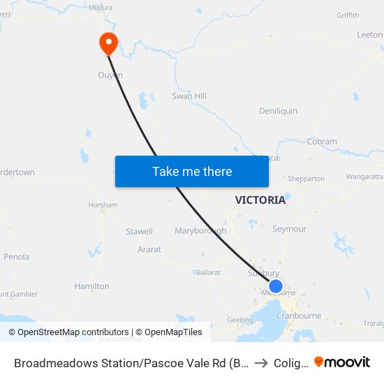 Broadmeadows Station/Pascoe Vale Rd (Broadmeadows) to Colignan map