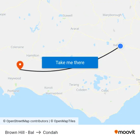 Brown Hill - Bal to Condah map