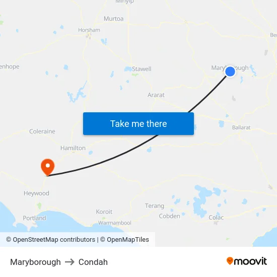 Maryborough to Condah map