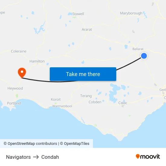 Navigators to Condah map