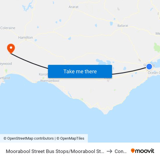 Moorabool Street Bus Stops/Moorabool St (Geelong) to Condah map