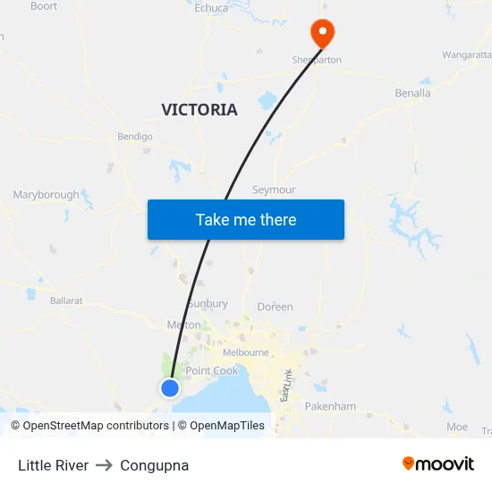 Little River to Congupna map