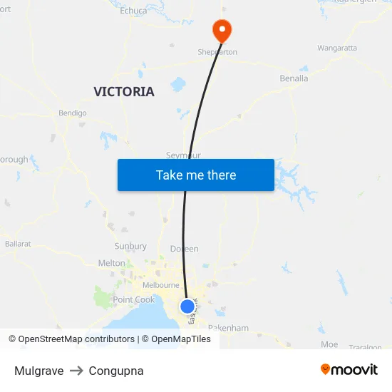 Mulgrave to Congupna map