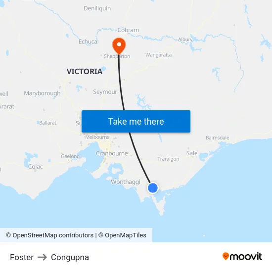 Foster to Congupna map