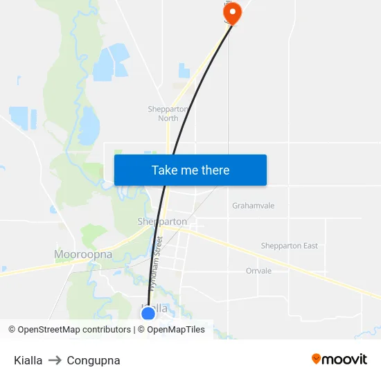 Kialla to Congupna map