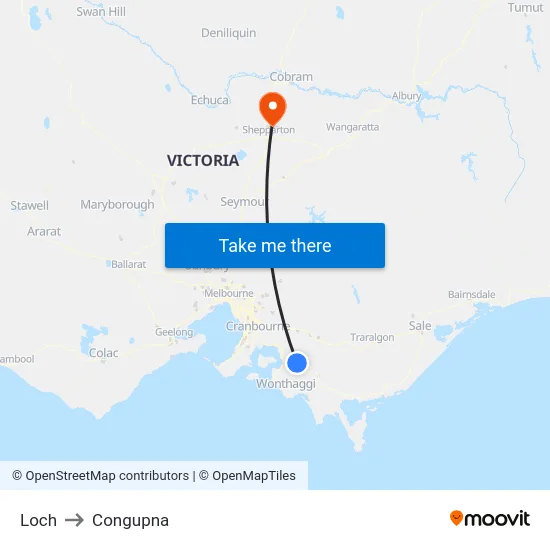 Loch to Congupna map