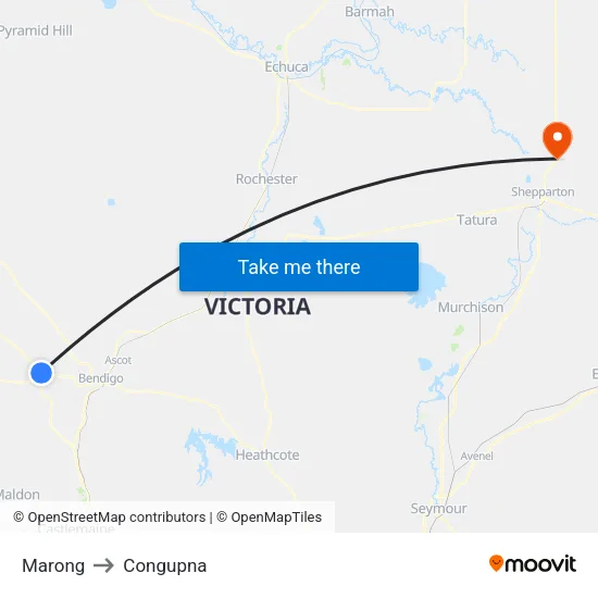 Marong to Congupna map