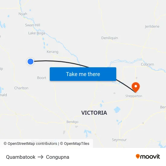 Quambatook to Congupna map