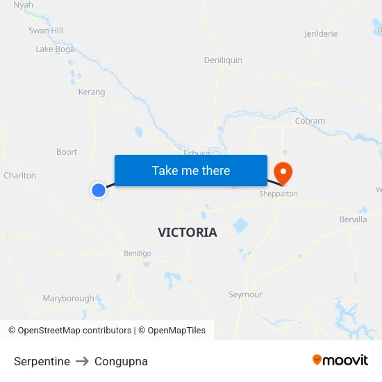 Serpentine to Congupna map