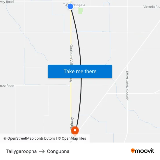 Tallygaroopna to Congupna map