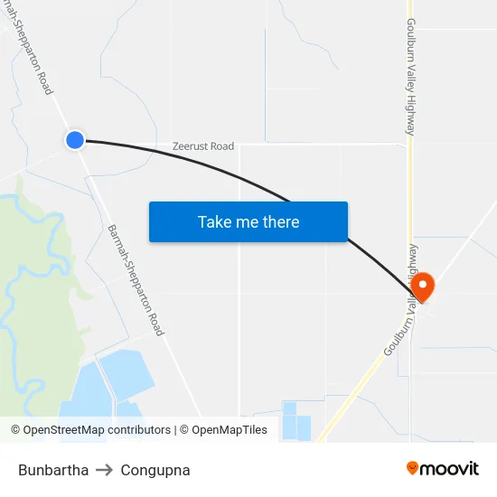 Bunbartha to Congupna map