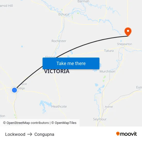 Lockwood to Congupna map