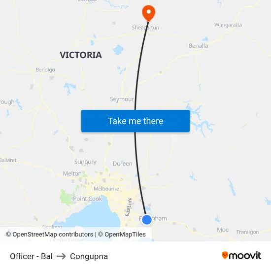 Officer - Bal to Congupna map