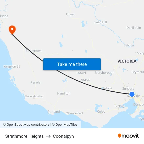 Strathmore Heights to Coonalpyn map