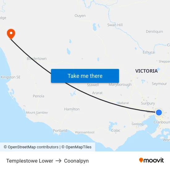 Templestowe Lower to Coonalpyn map