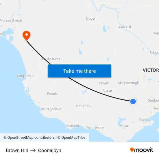 Brown Hill to Coonalpyn map