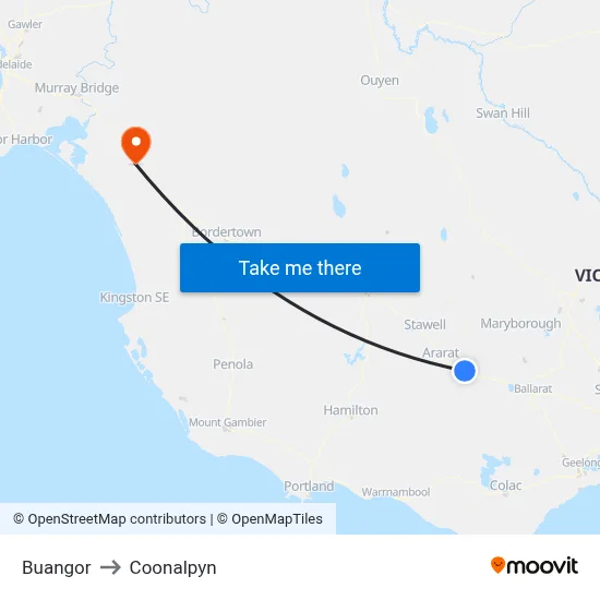 Buangor to Coonalpyn map