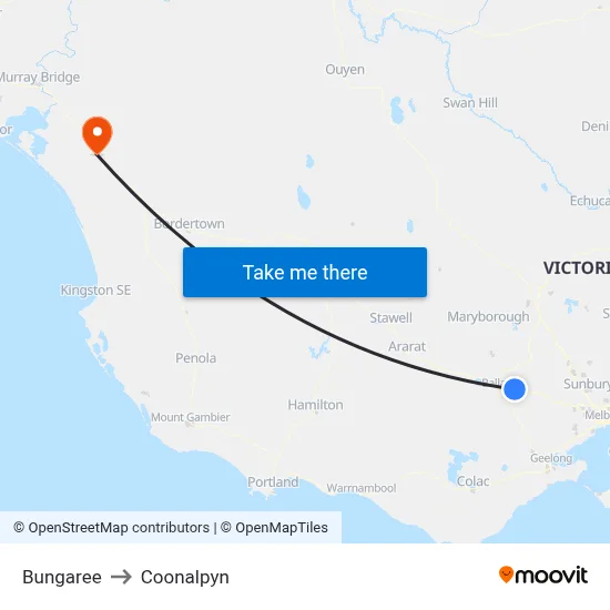 Bungaree to Coonalpyn map