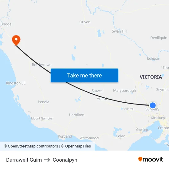 Darraweit Guim to Coonalpyn map