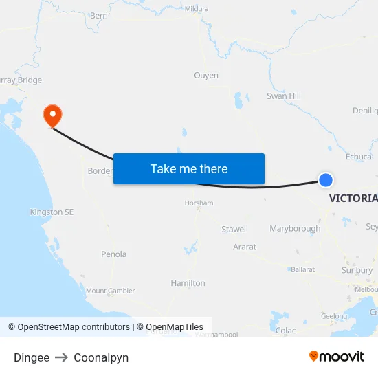 Dingee to Coonalpyn map