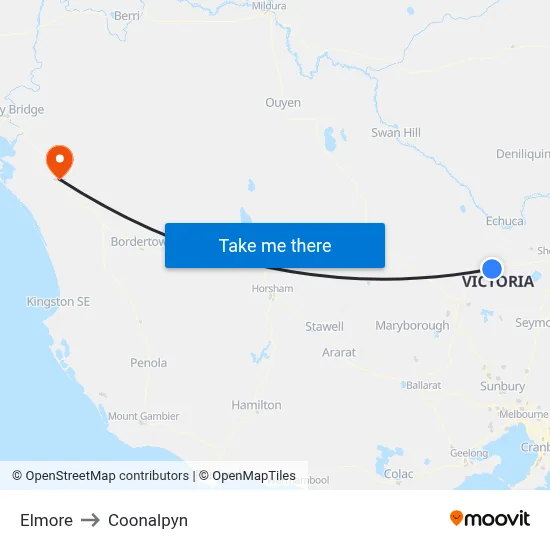 Elmore to Coonalpyn map